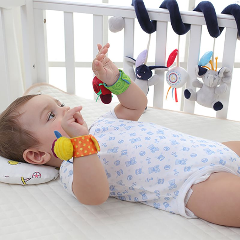 Newborn Baby Boys Girls Soft Toy Wrist Band Infant Rattles Finders